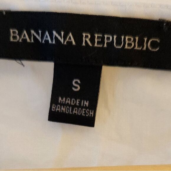 Banana Republic Top Blouse Ruffle Sleeveless Cotton BOHO White Peplum Babydoll S - Picture 10 of 11